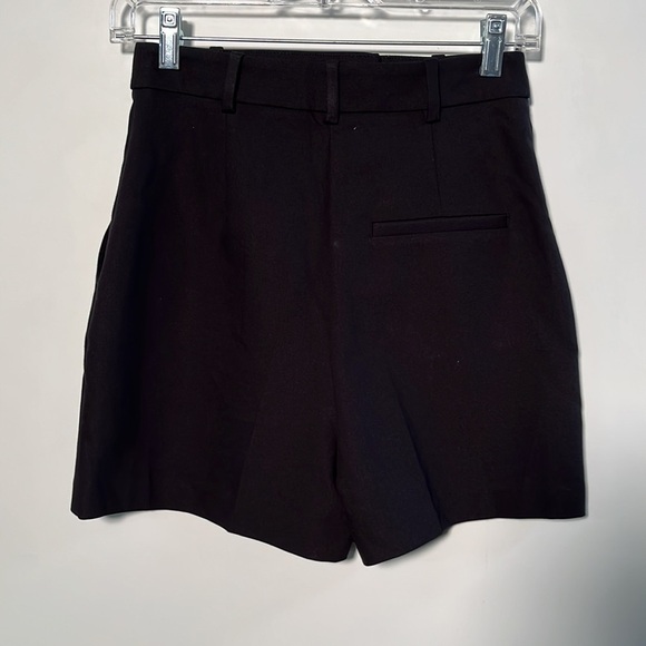 ZARA NWT Minimalist High Waisted Gold Button Black Bermuda Trouser Shorts SZ XS - Picture 5 of 14